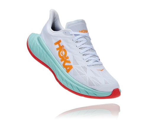 Hoka One One Herre Carbon X 2 Road Løpesko Hvit/Blazing Oransje Norge-12KQI